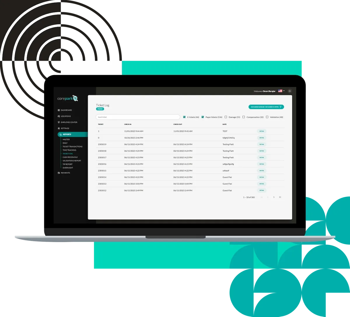 CorePark | Valet App | Tablet