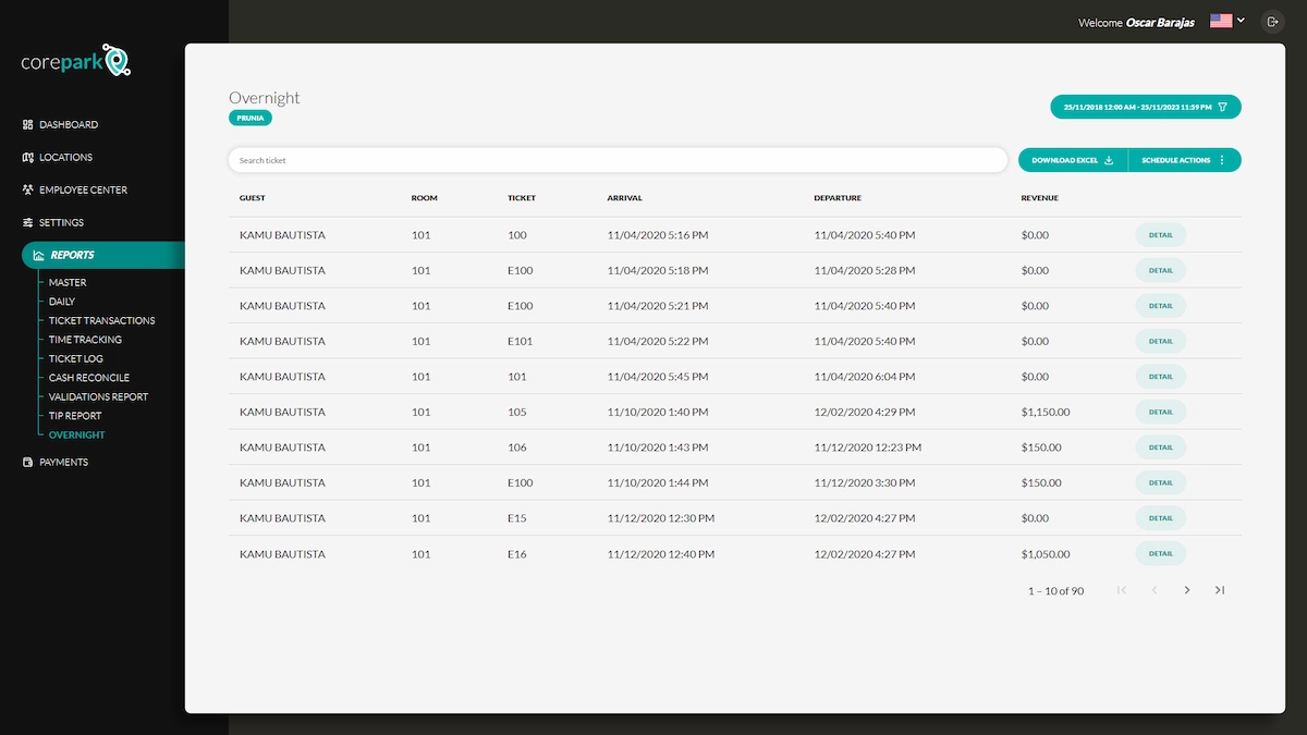 CorePark | Backoffice | Automated Reporting